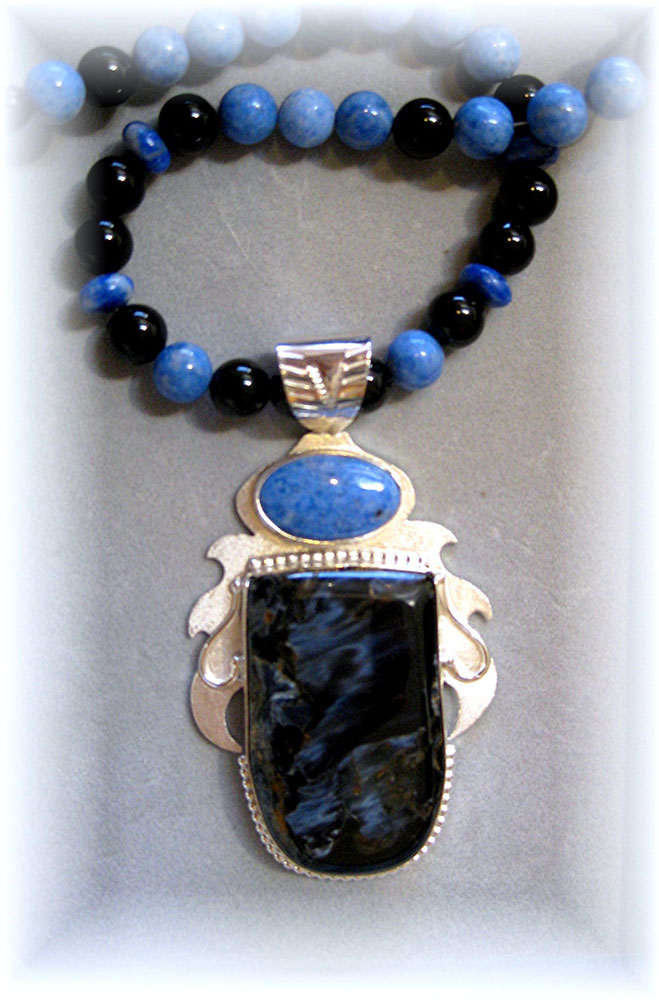 Blue Pietersite Blue Lapis on beads $975